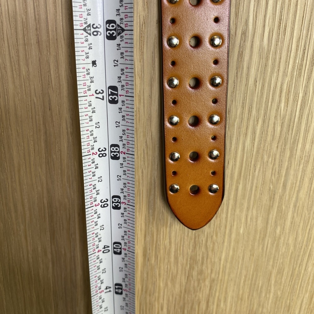 Medium Women's  Brown Chestnut Cowgirl Leather Studded Belt 39"‎ Adjustable